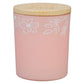 Glass Candle w/Bamboo Lid Pink Be Still Ps. 46:10