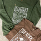 He Leads Me Olive Crewneck
