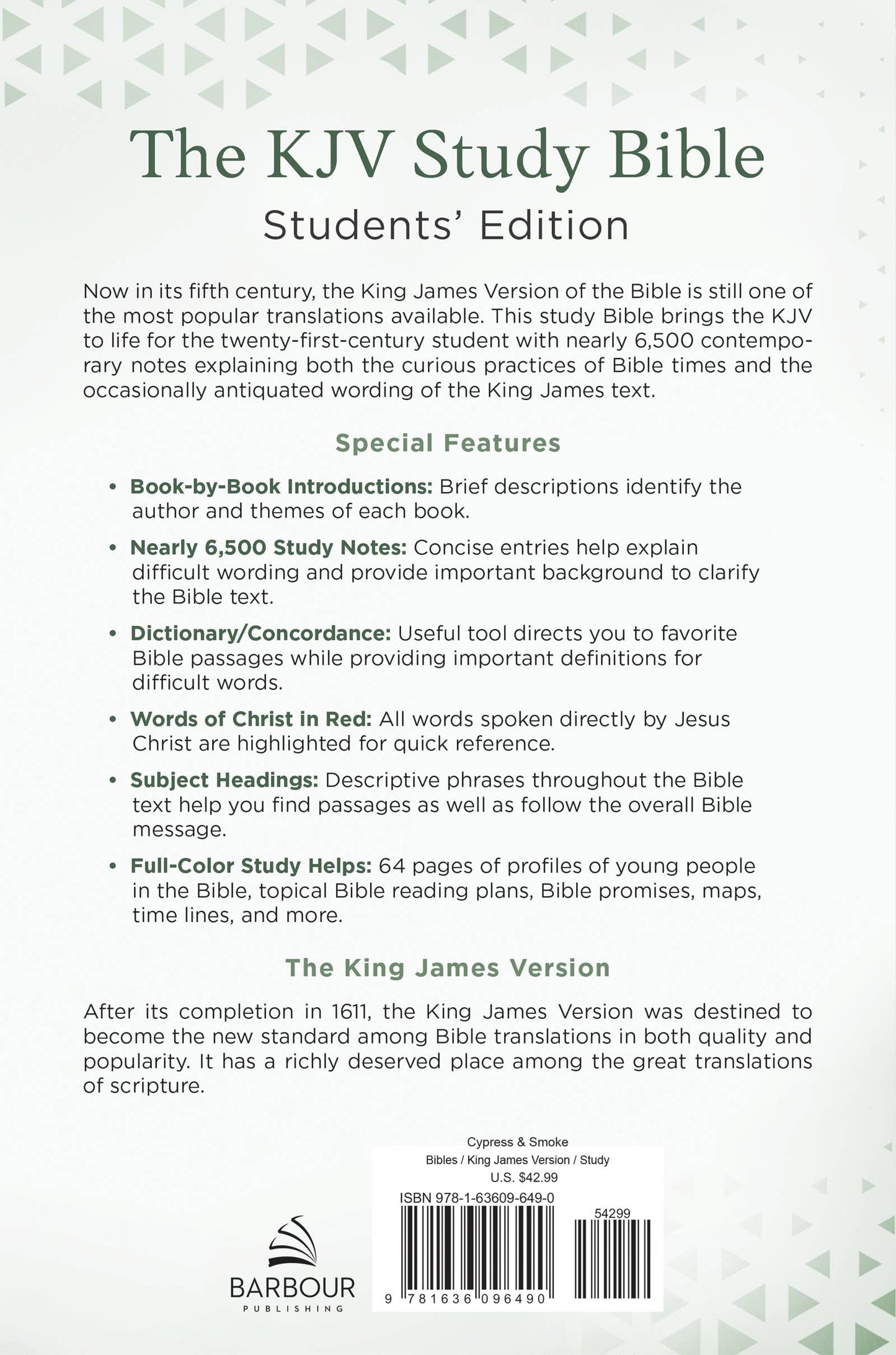 The KJV Study Bible, Students' Edition [Cypress & Smoke]