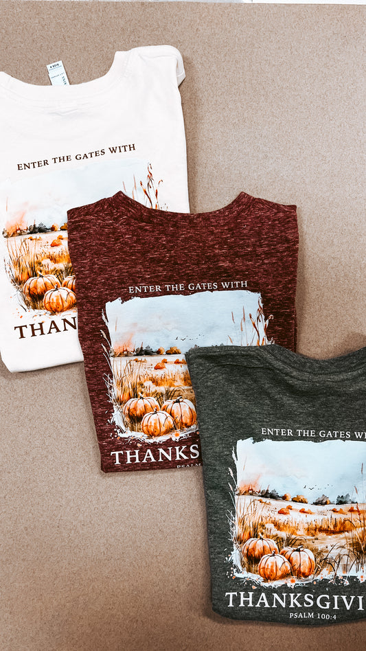 Enter the Gates with Thanksgiving Youth Tee