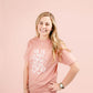 He Is Risen Short Sleeve Easter Tee in Rose