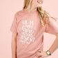 He Is Risen Short Sleeve Easter Tee in Rose