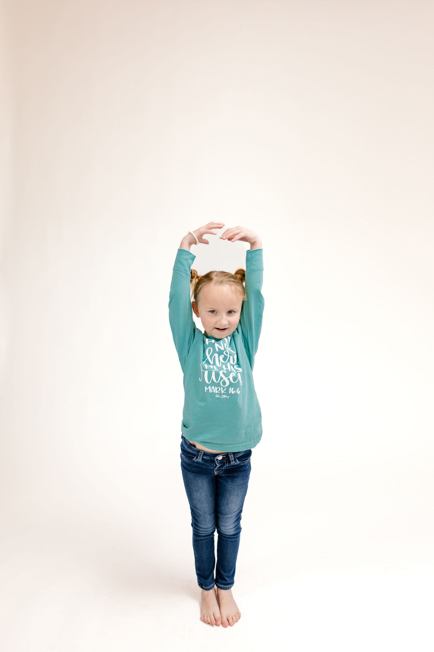 He Is Risen Youth Long Sleeve Tee - Teal