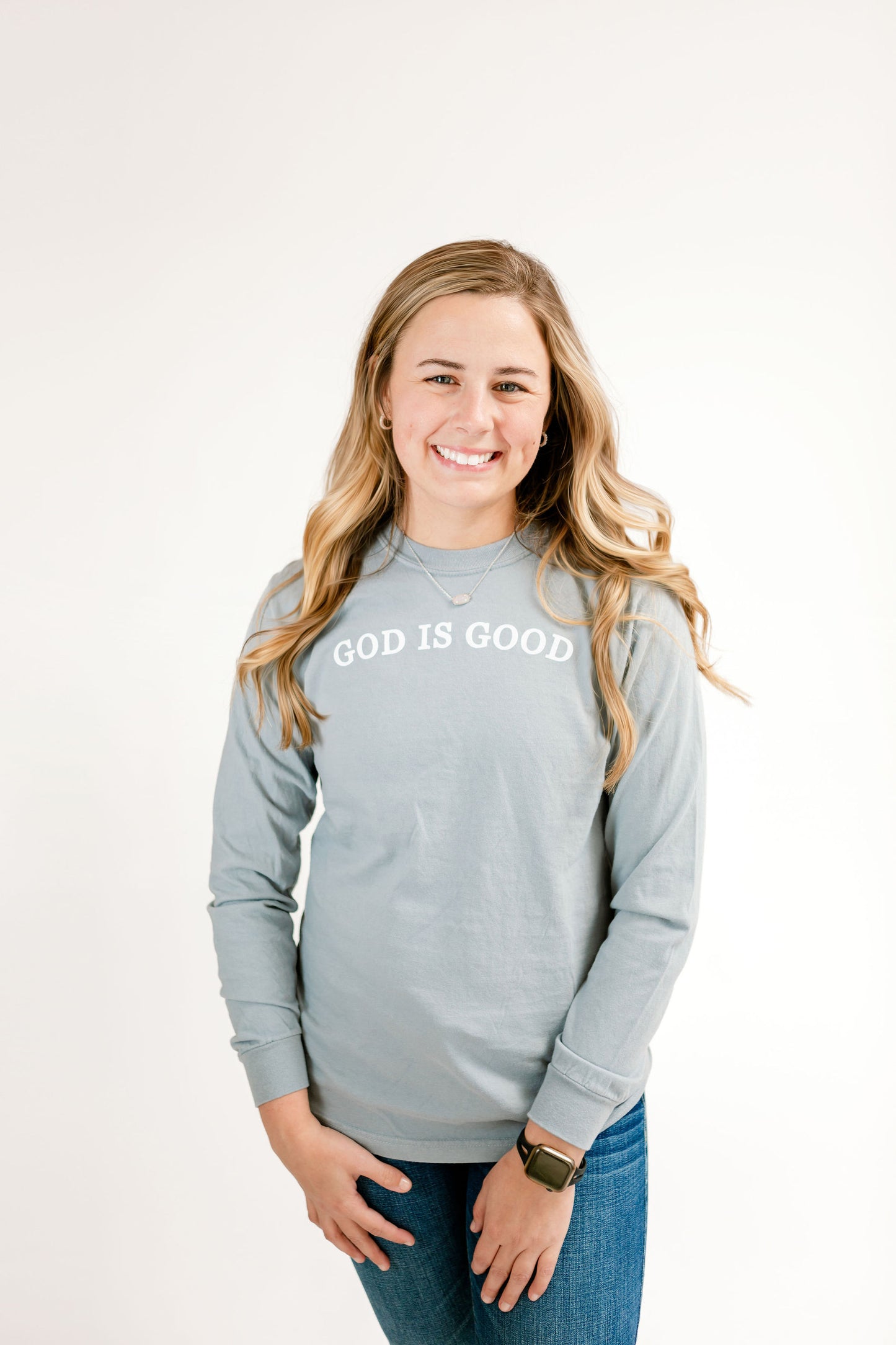 God Is Good Comfort Color Long Sleeve Tee