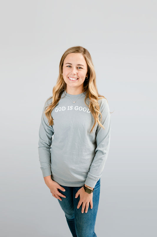 God Is Good Comfort Color Long Sleeve Tee