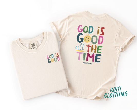 God Is Good Christian T-Shirt | Comfort Colors Ivory Faith Tee | Vintage Worship Christian Shirt