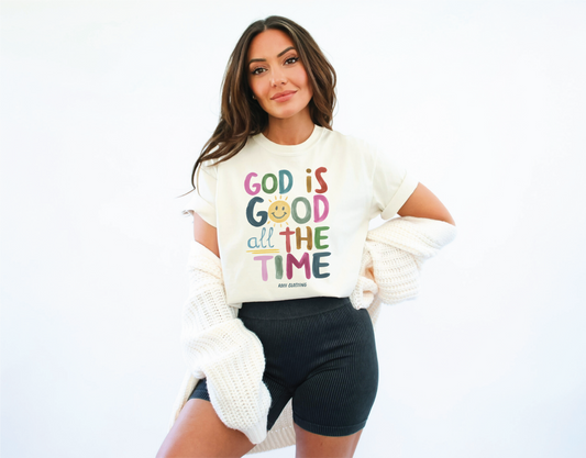 God Is Good Christian T-Shirt | Comfort Colors Ivory Faith Tee | Vintage Worship Christian Shirt