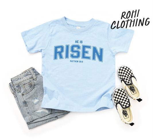 He Is Risen Easter Tee — A Kids Easter Faith Tee