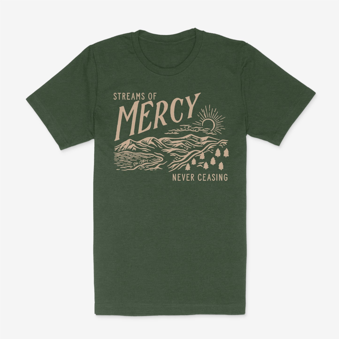 Streams Of Mercy Christian Tee in Forest