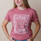 He Leads Me Floral Tee in Heather Mauve