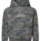 'No Greater Love' Camo Hoodie - Dark Vintage Wash
