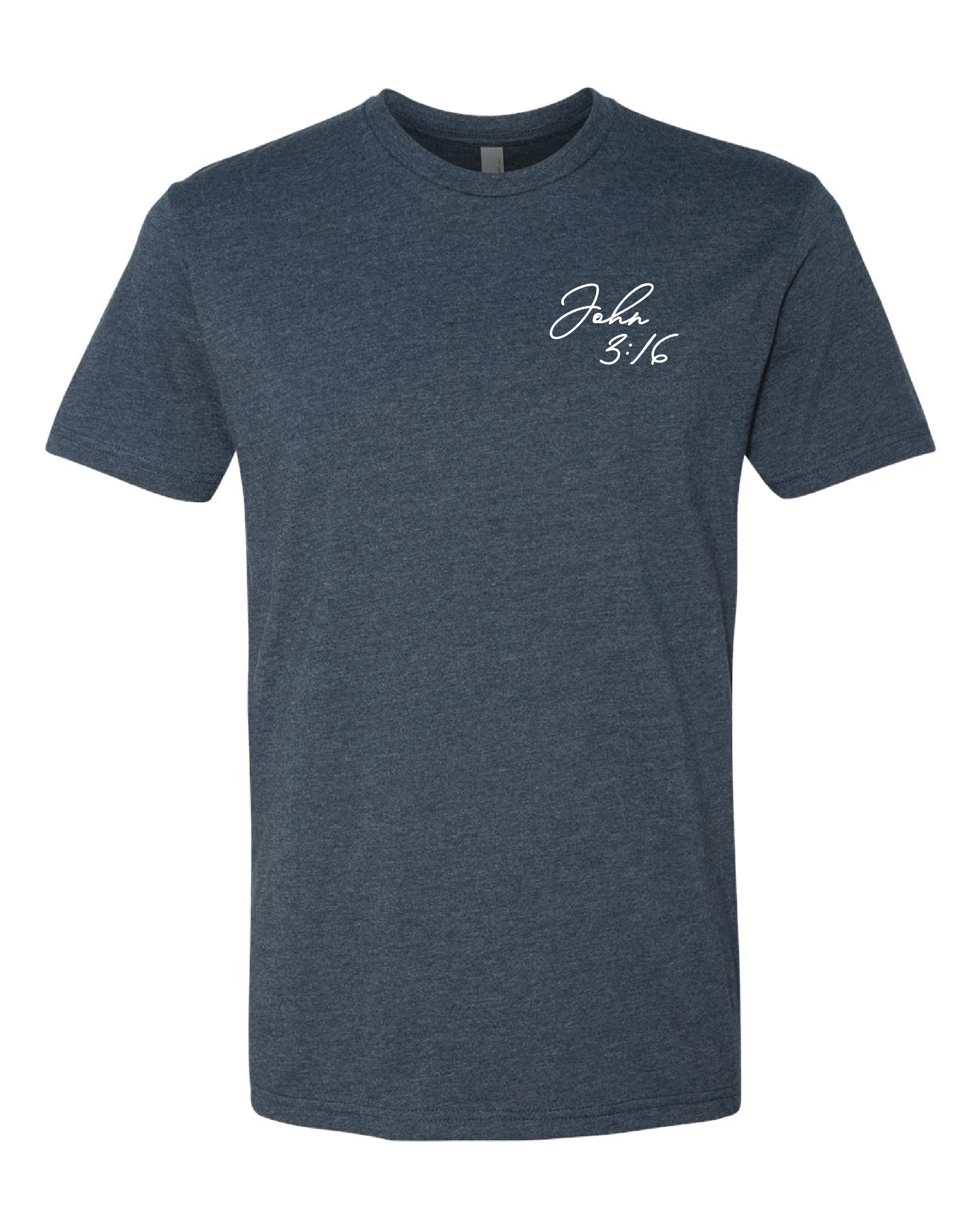 Everlasting French Script Everlasting Life Script Tee in Heather Denim – Rohi Clothing