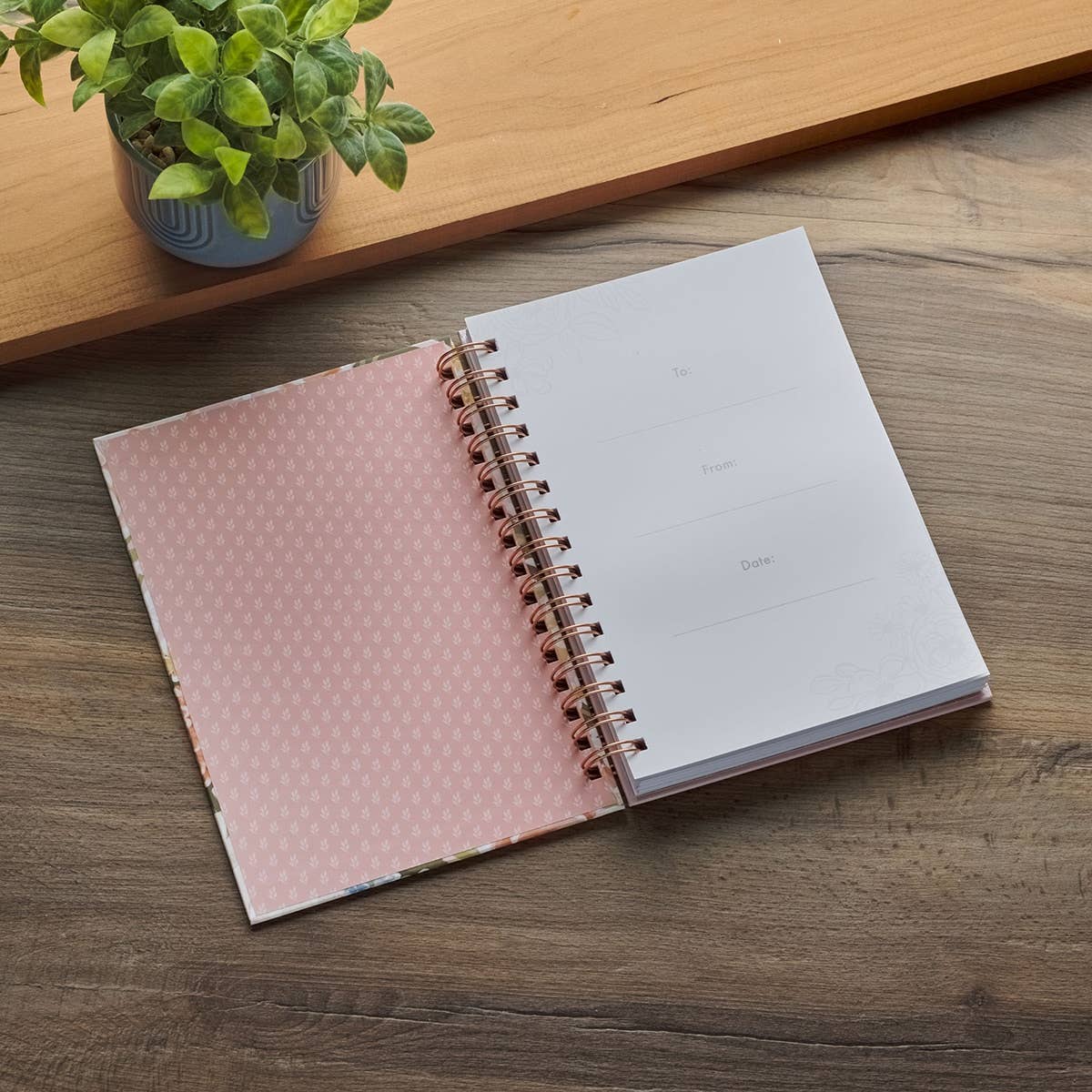 Journal Wirebound Pink Floral Strength & Dignity Prov. 31:25