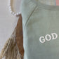 God Is Good Raw Hem Women’s Crewneck